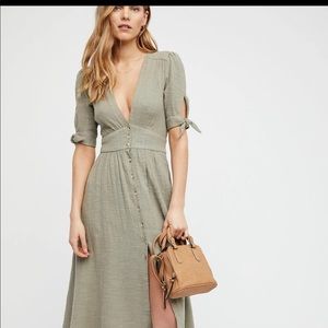 Free People Love of My Life Sage Green Midi Dress